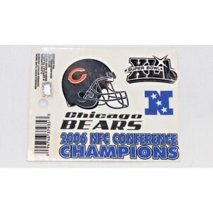 Vintage Chicago Bears 2006 NFC Conference Champions Static Cling NOS 3.5"X3.75"